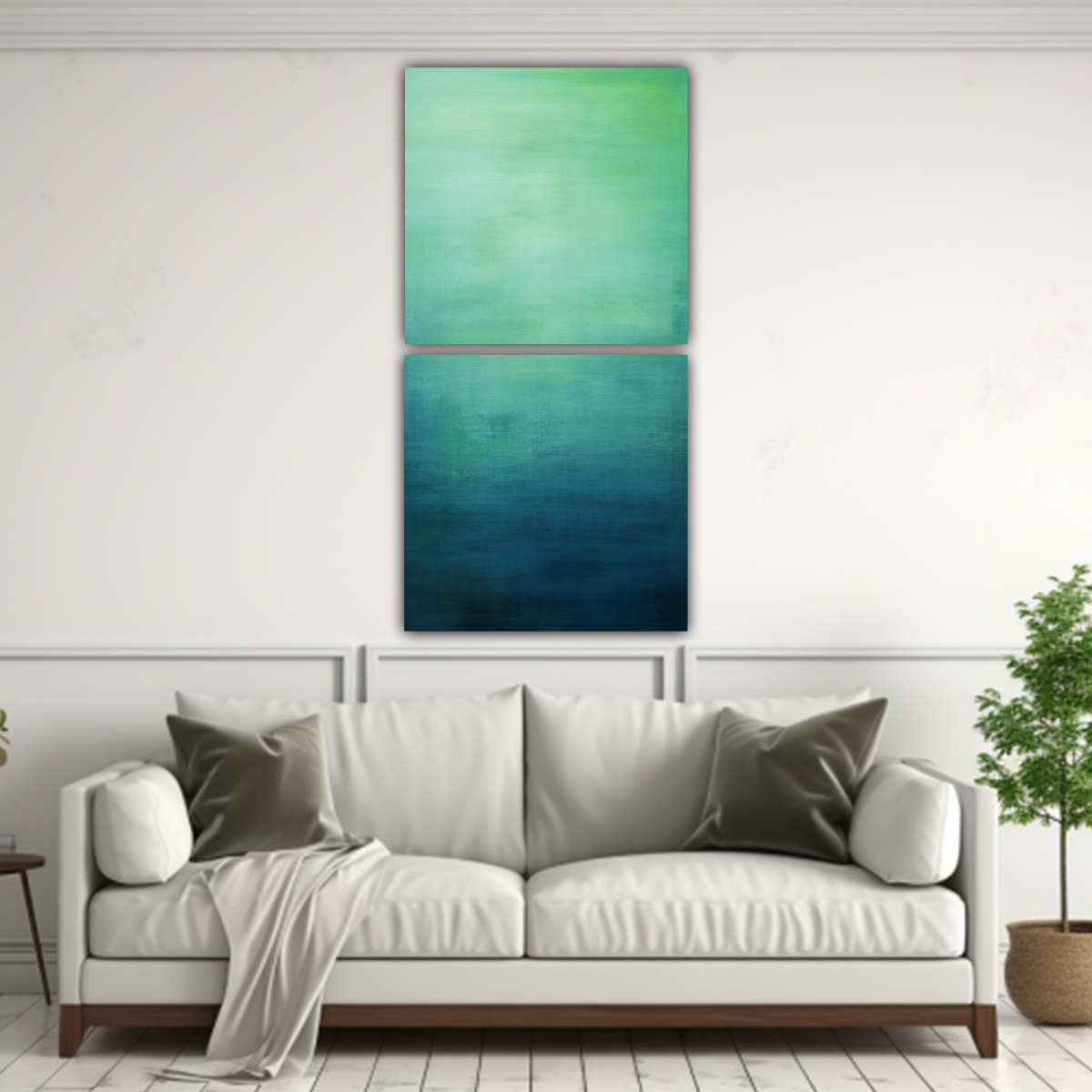 PINTURA ESTÉTICA DE DOS CUADROS INSPIRADA EN 50X100 CM - 2