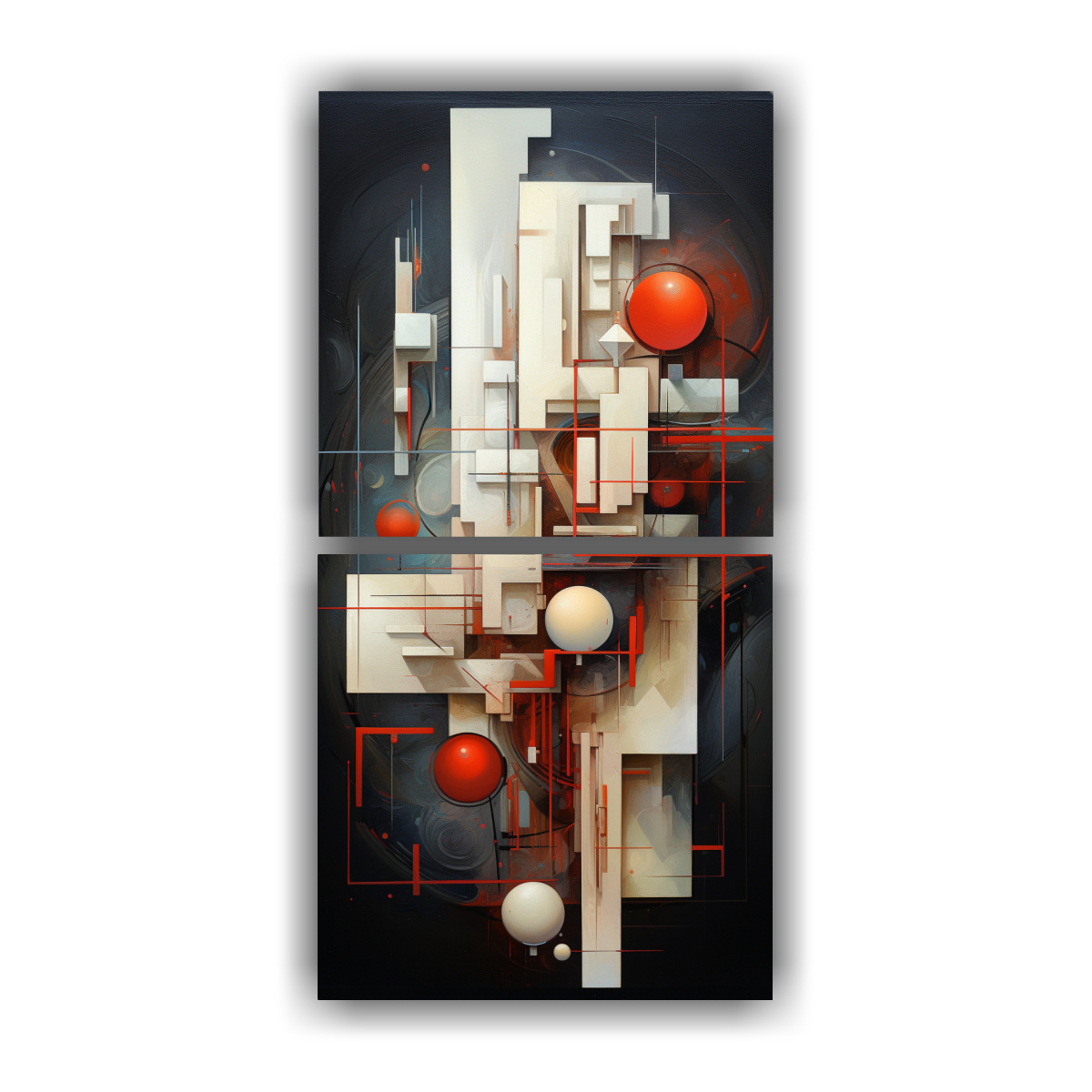 DIBUJO VISUAL CUADRO ABSTRACTO ESCANDINAVO 20X40 CM - 1