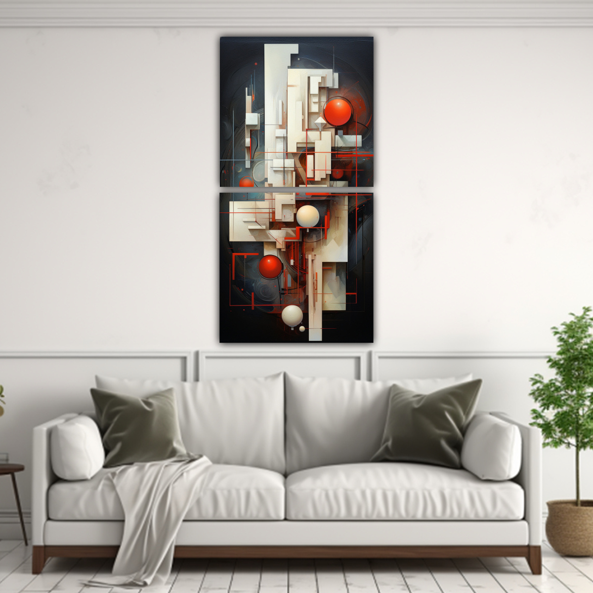 DIBUJO VISUAL CUADRO ABSTRACTO ESCANDINAVO 20X40 CM - 2