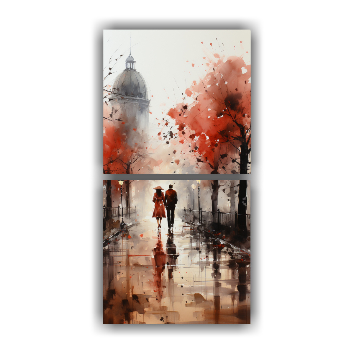 CUADROS IMPACTANTES DE PERSONAS CAMINANDO BAJO LA 70X140 CM - 1