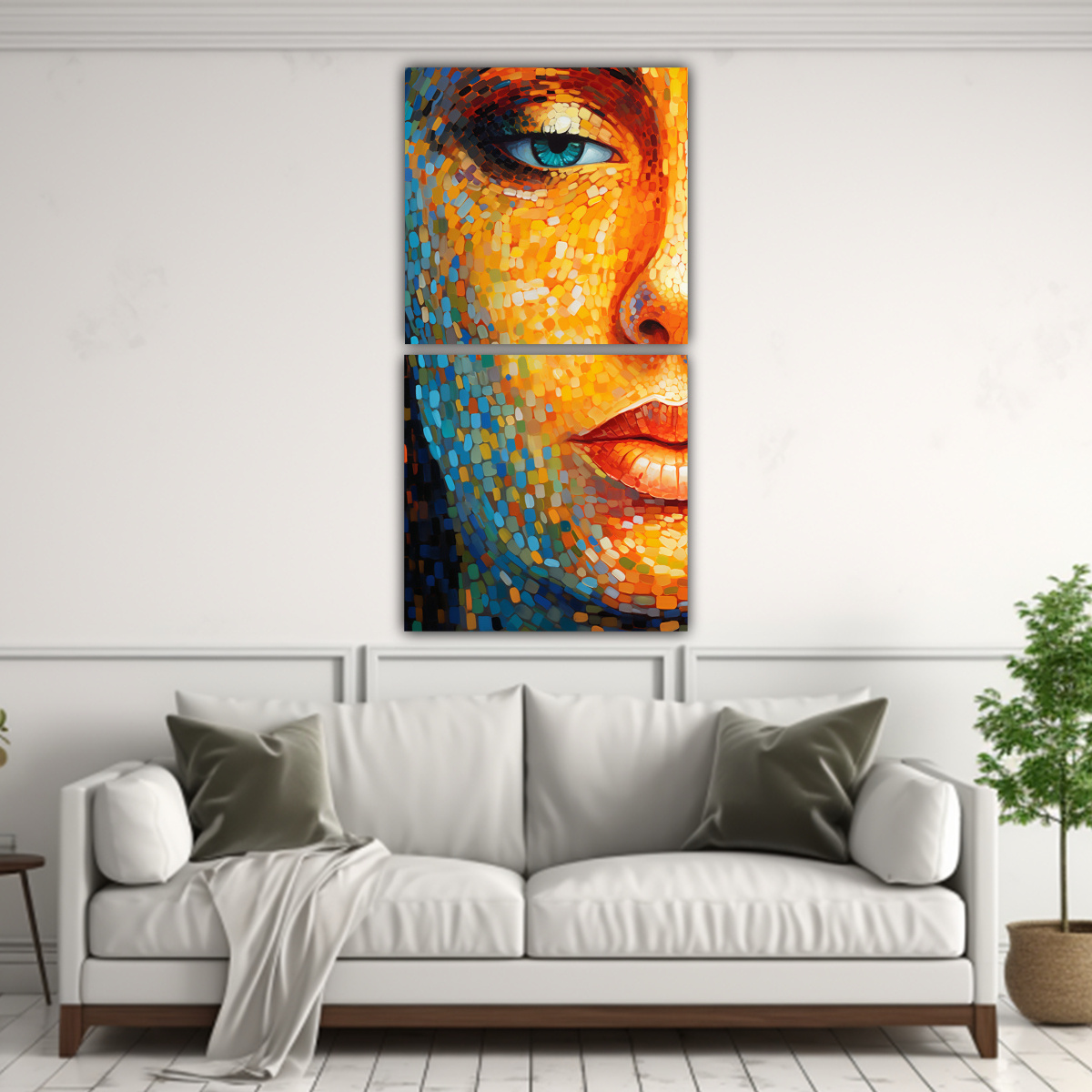 CUADRO DECORATIVO MINIMALISTA ABSTRACTO FUSIÓN 20X40 CM - 2