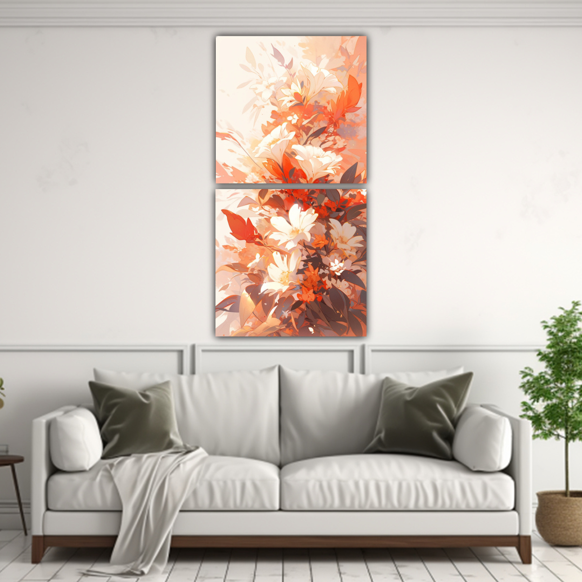 CONJUNTO DE LIENZOS IMPRESOS LINEALES EN COLORES 60X120 CM - 2