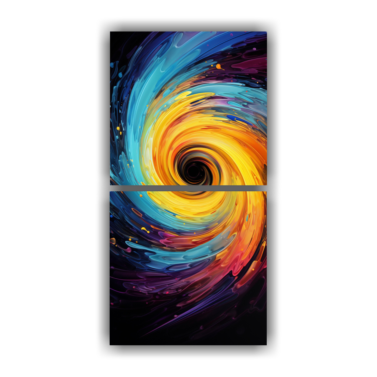 CUADRO ABSTRACTO COLORIDO DE COMPOSICIÓN CÁLIDA 60X120 CM - 1