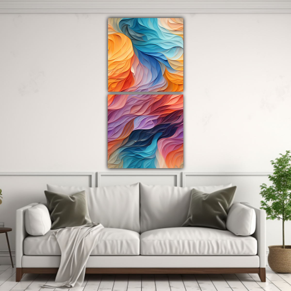 PINTURA DECORATIVA ABSTRACTA ELEGANTE CON PATRÓN 80X160 CM - 2