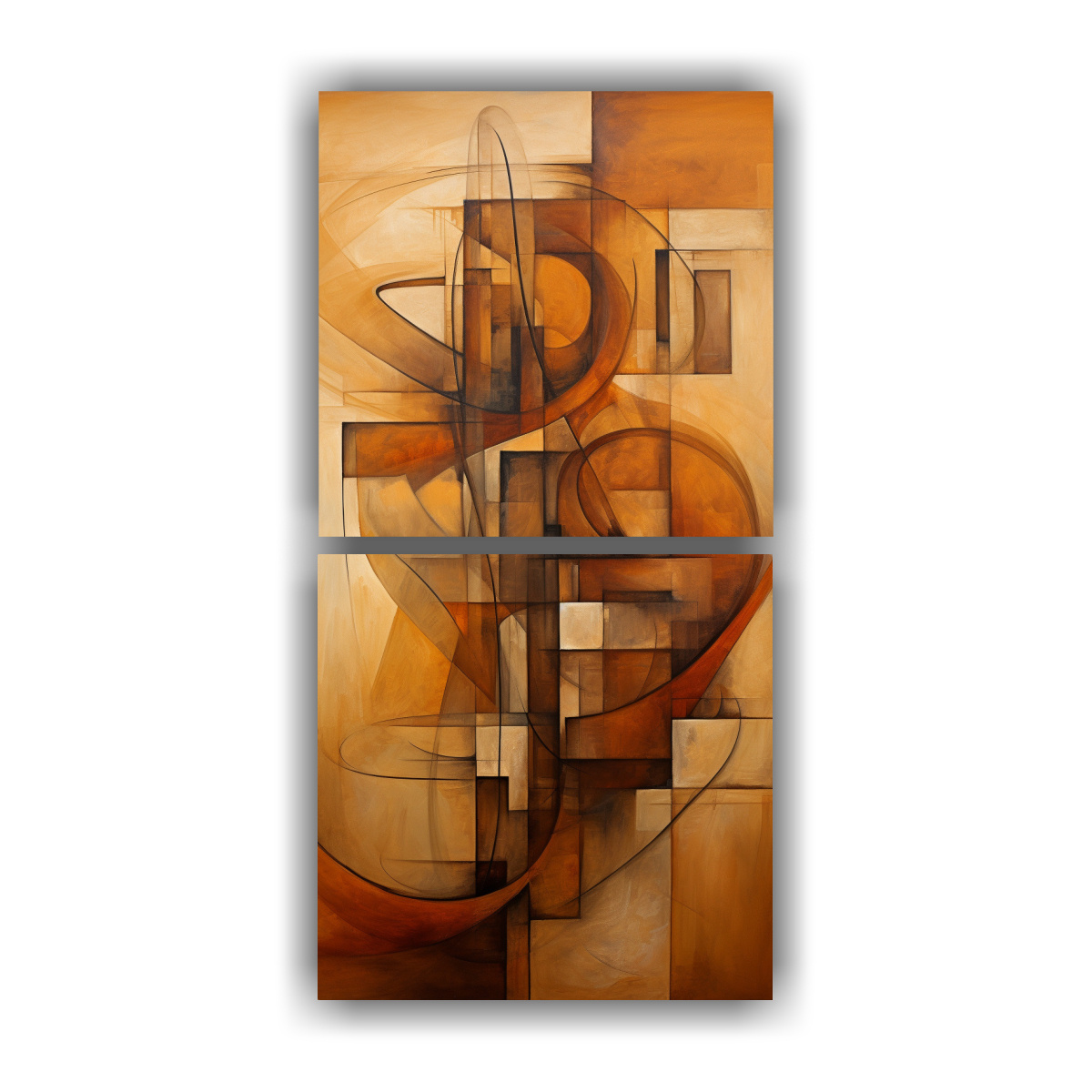 DIPTICO ABSTRACTO TONOS MARRONES: DIMENSIONES 40X80 CM - 1