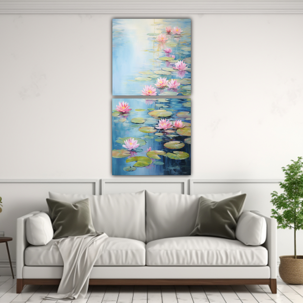 DOS PINTURAS DE DECORACIÓN DE BELLAS ARTES 20X40 CM - 2