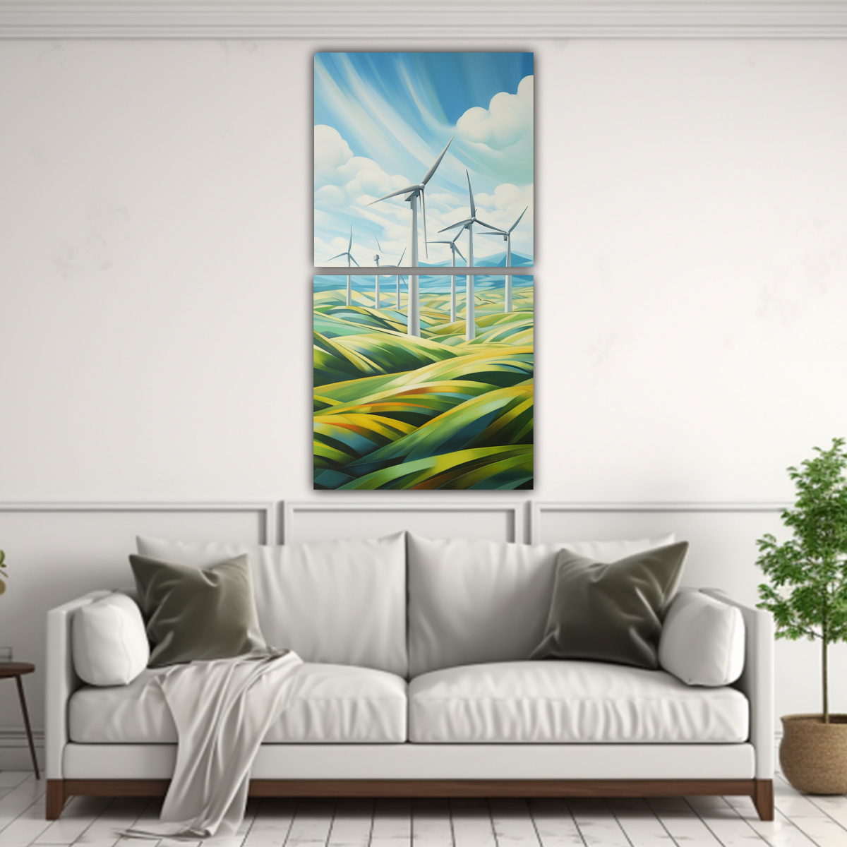 PINTURAS ABSTRACTAS RÍTMICAS DE TURBINAS DE 70X140 CM - 2