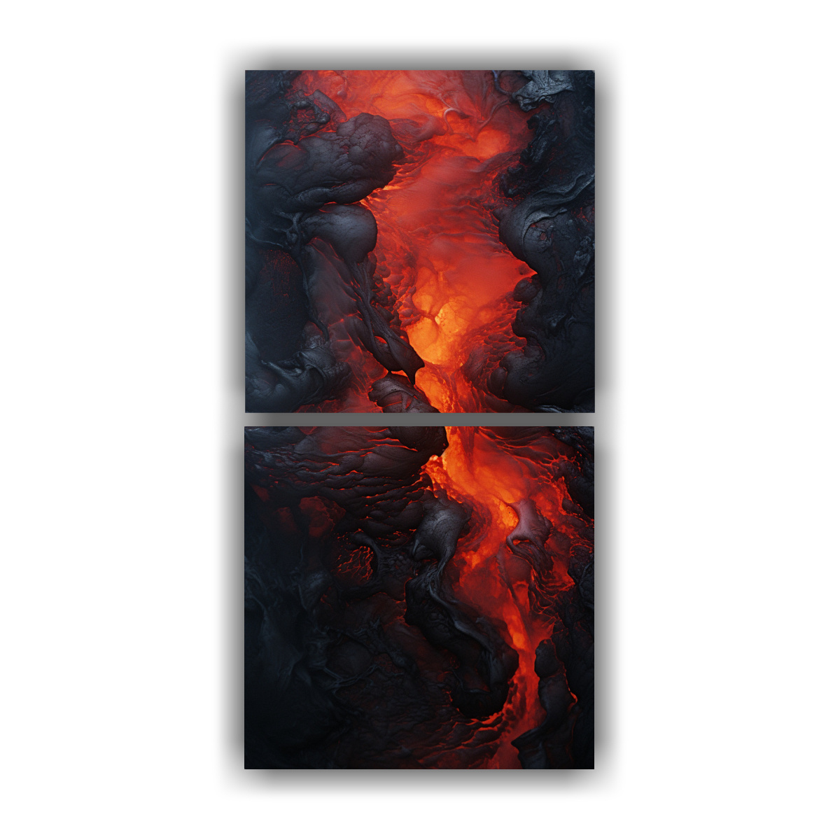 PINTURA DE INTERIORES ABSTRACTA: LAVA FUNDIDA 50X100 CM - 1