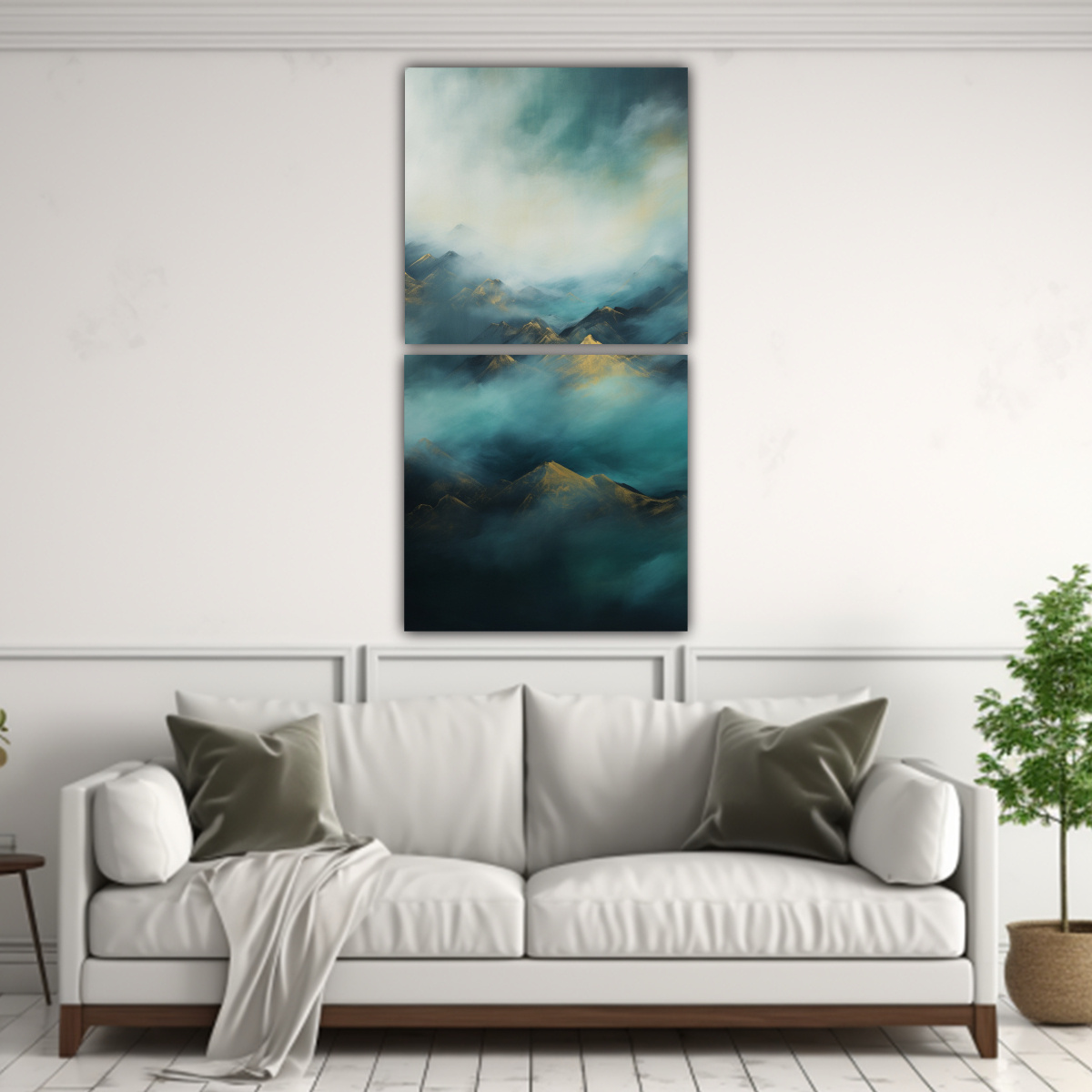PINTURAS DECORATIVAS CON ESCENA DE MONTAÑA 80X160 CM - 2