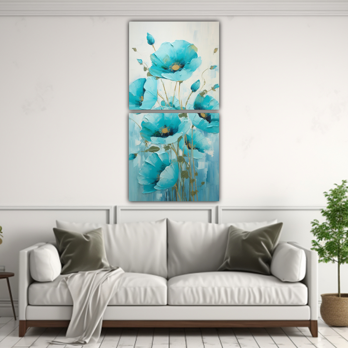 CUADRO DECORATIVO MODERNO CON AMAPOLAS EN 70X140 CM - 2