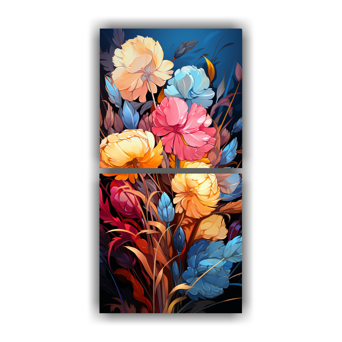 CONJUNTO DE 2 CUADROS VINTAGE CON COLORES 20X40 CM - 1