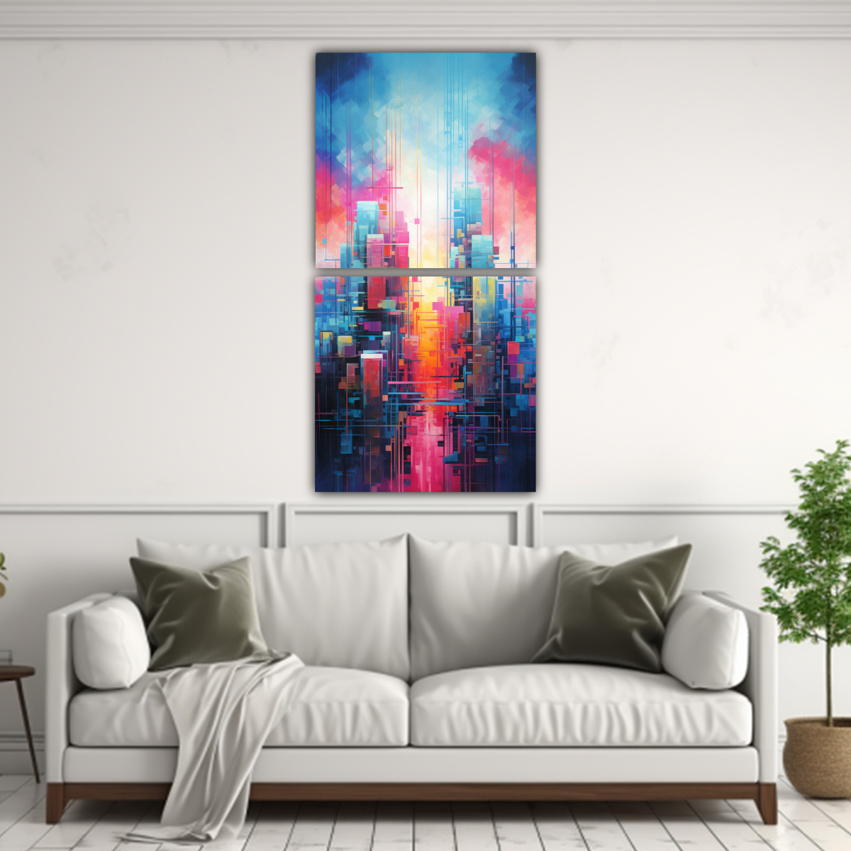PINTURAS DECORATIVAS DE COMPOSICIÓN ELEGANTE EN 80X160 CM - 2