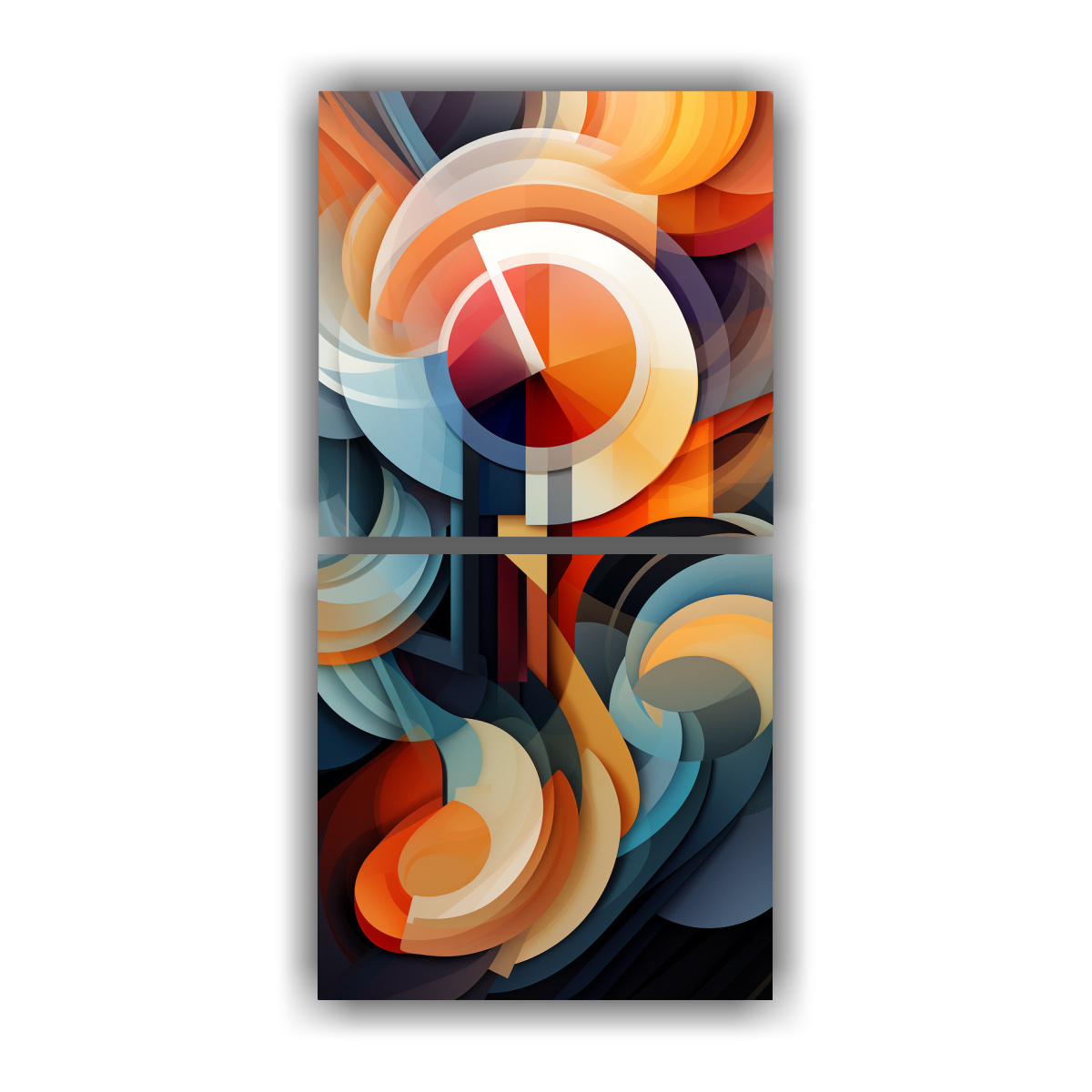 DÍPTICO DE ARTE ABSTRACTO COLORIDO AL ESTILO DE 70X140 CM - 1
