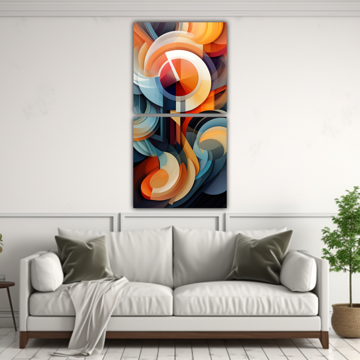 DÍPTICO DE ARTE ABSTRACTO COLORIDO AL ESTILO DE 70X140 CM - 2