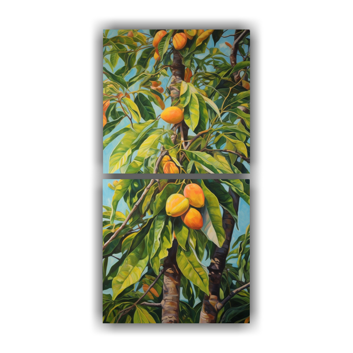 CUADRO ABSTRACTO DE ÁRBOL DE MANGO CON ARMONÍA 50X100 CM - 1