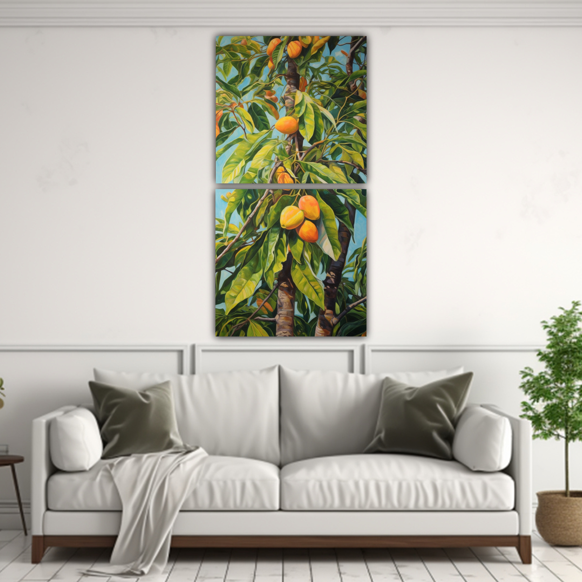 CUADRO ABSTRACTO DE ÁRBOL DE MANGO CON ARMONÍA 50X100 CM - 2