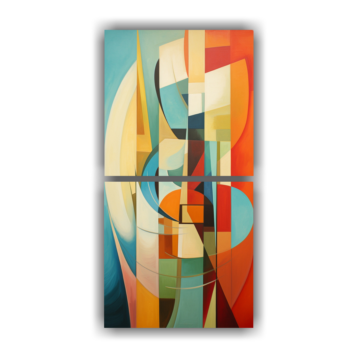 CUADROS TONOS REFINADO COMPOSICIÓN ABSTRACTA 80X160 CM - 1