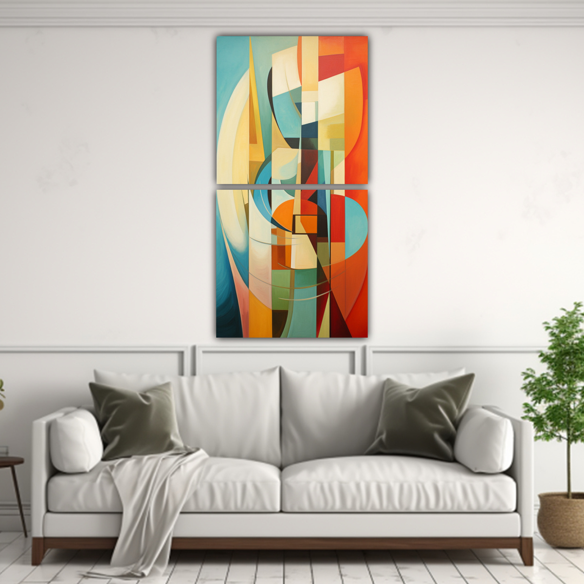 CUADROS TONOS REFINADO COMPOSICIÓN ABSTRACTA 80X160 CM - 2