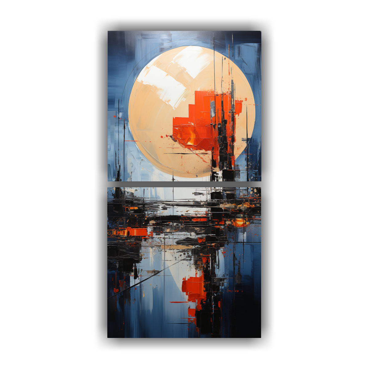 PINTURA ABSTRACTA BRILLANTE: ARTE DE PARED 60X120 CM - 1