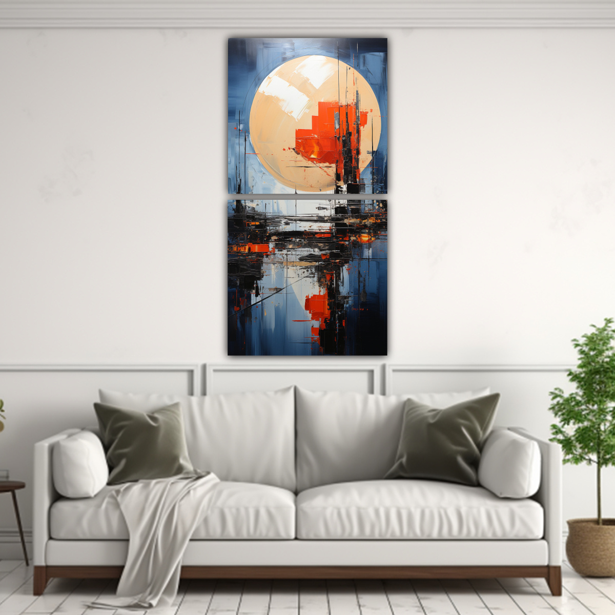 PINTURA ABSTRACTA BRILLANTE: ARTE DE PARED 60X120 CM - 2