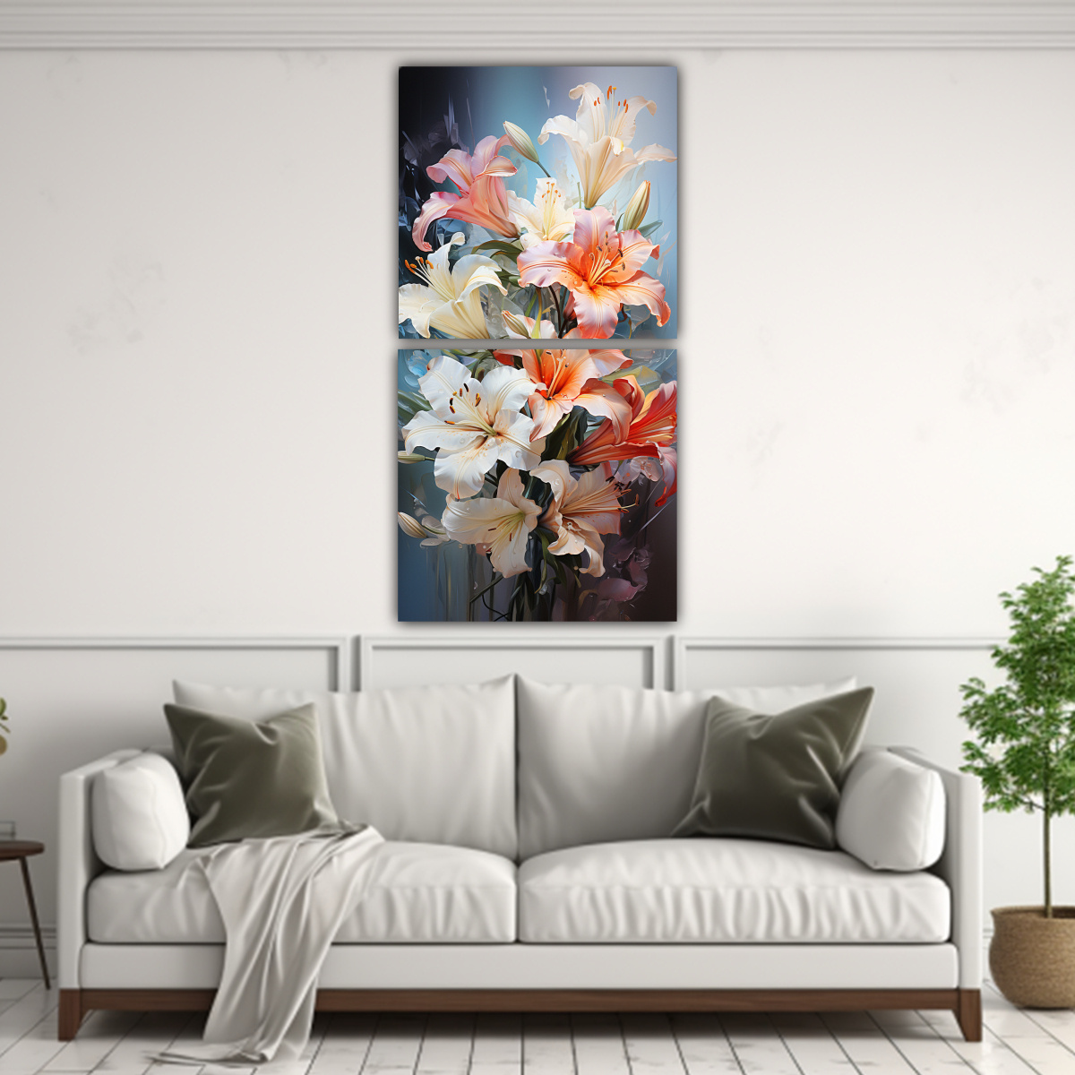 CUADROS ABSTRACTOS MODERNOS PODER A LIRIOS EN 50X100 CM - 2