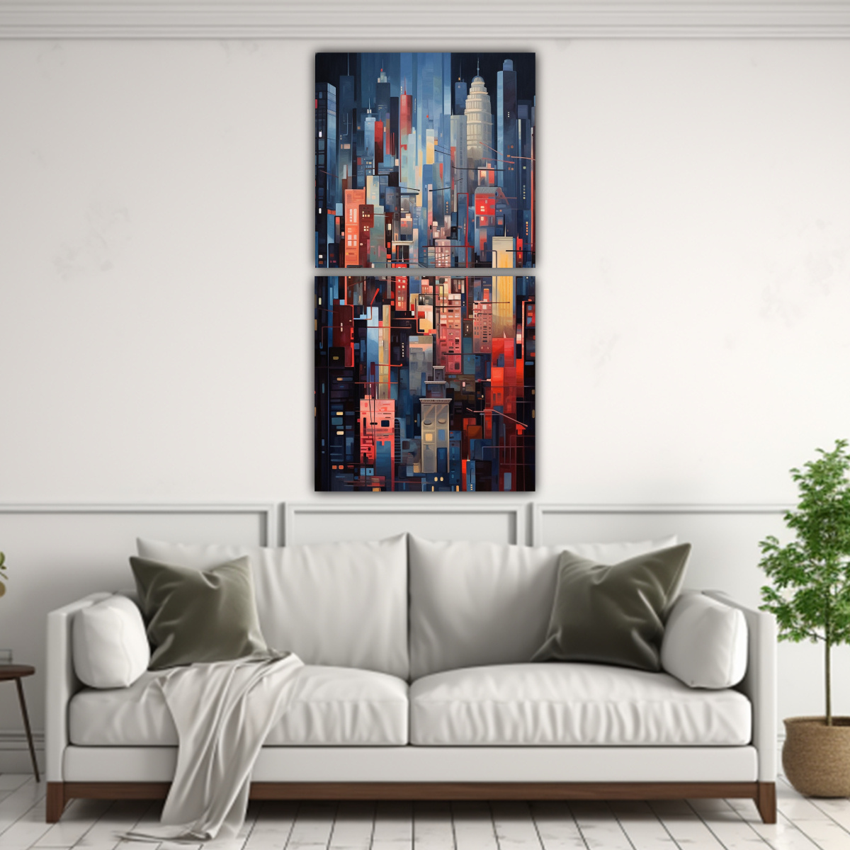 CONJUNTO DE 2 LIENZOS ESTILO GALERÍA ESCENARIO 20X40 CM - 2