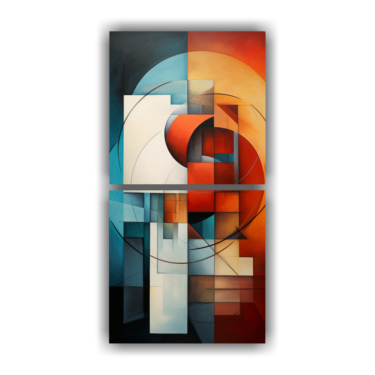 PINTURAS DECORATIVAS CON GEOMETRÍAS ABSTRACTAS 30X60 CM - 1
