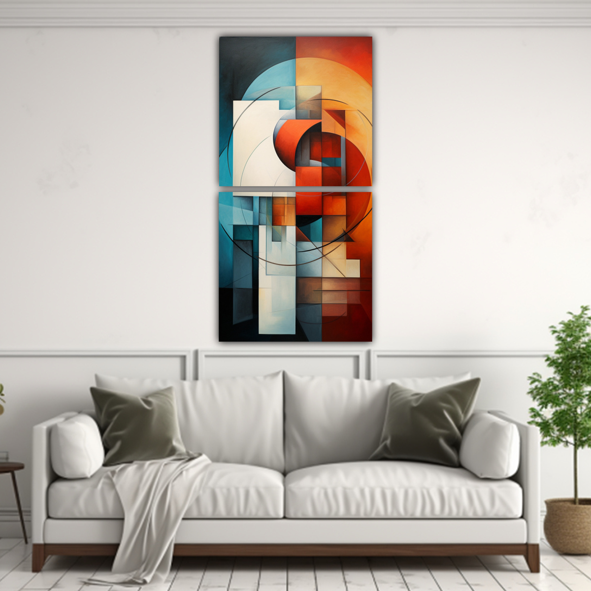 PINTURAS DECORATIVAS CON GEOMETRÍAS ABSTRACTAS 30X60 CM - 2