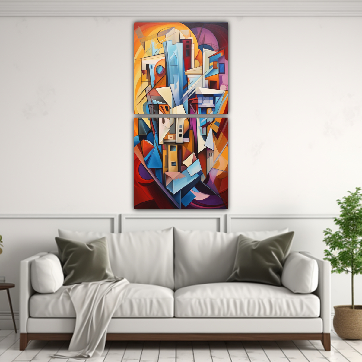 DOS CUADROS DE LIENZO VINTAGE DE ARTE POP 70X140 CM - 2
