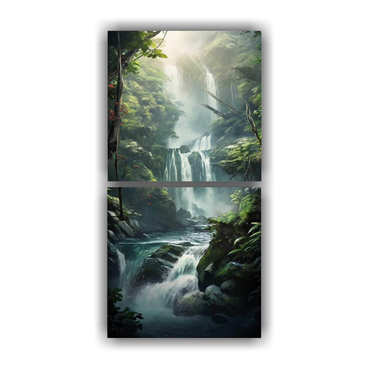 CUADROS DE CASCADAS EN UN PARAÍSO AMAZÓNICO 30X60 CM - 1