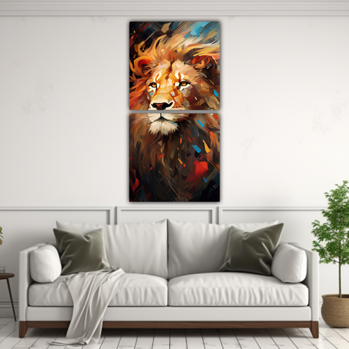 CUADROS ABSTRACTOS DE ANIMALES EN TELA PARA 40X80 CM - 2