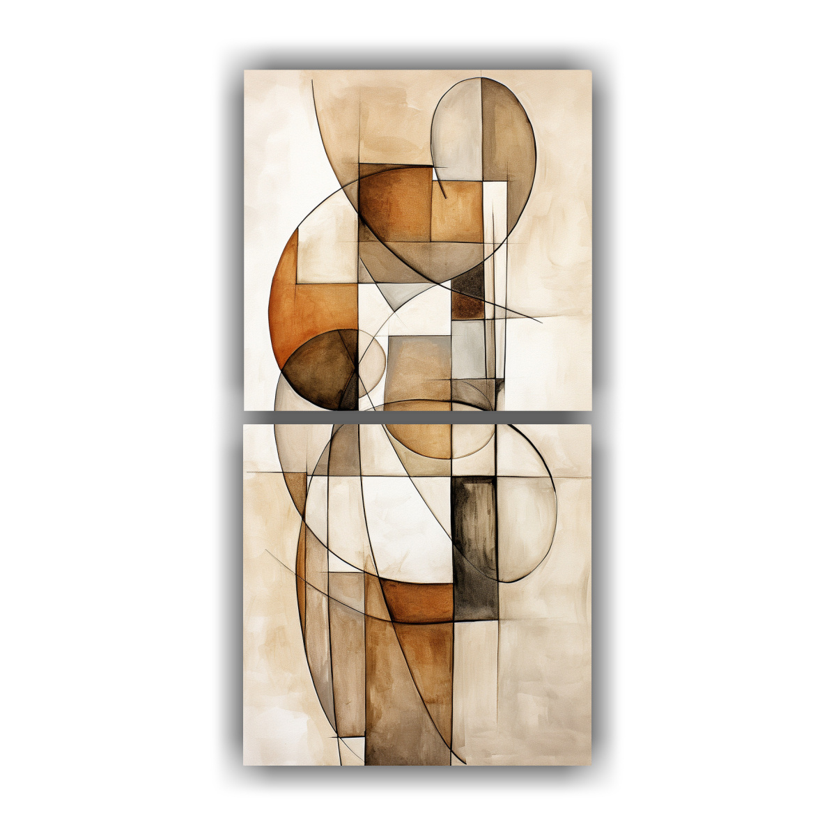 CONJUNTO DE CUADROS CÁLIDOS ARTE GRÁFICO SOBRE 30X60 CM - 1