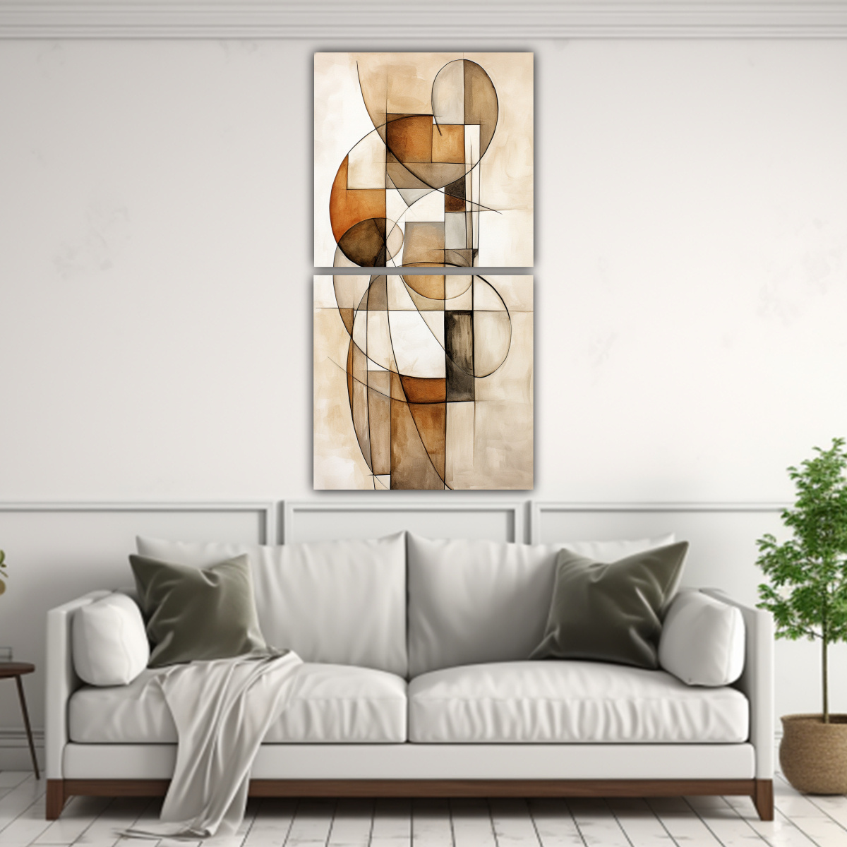 CONJUNTO DE CUADROS CÁLIDOS ARTE GRÁFICO SOBRE 30X60 CM - 2