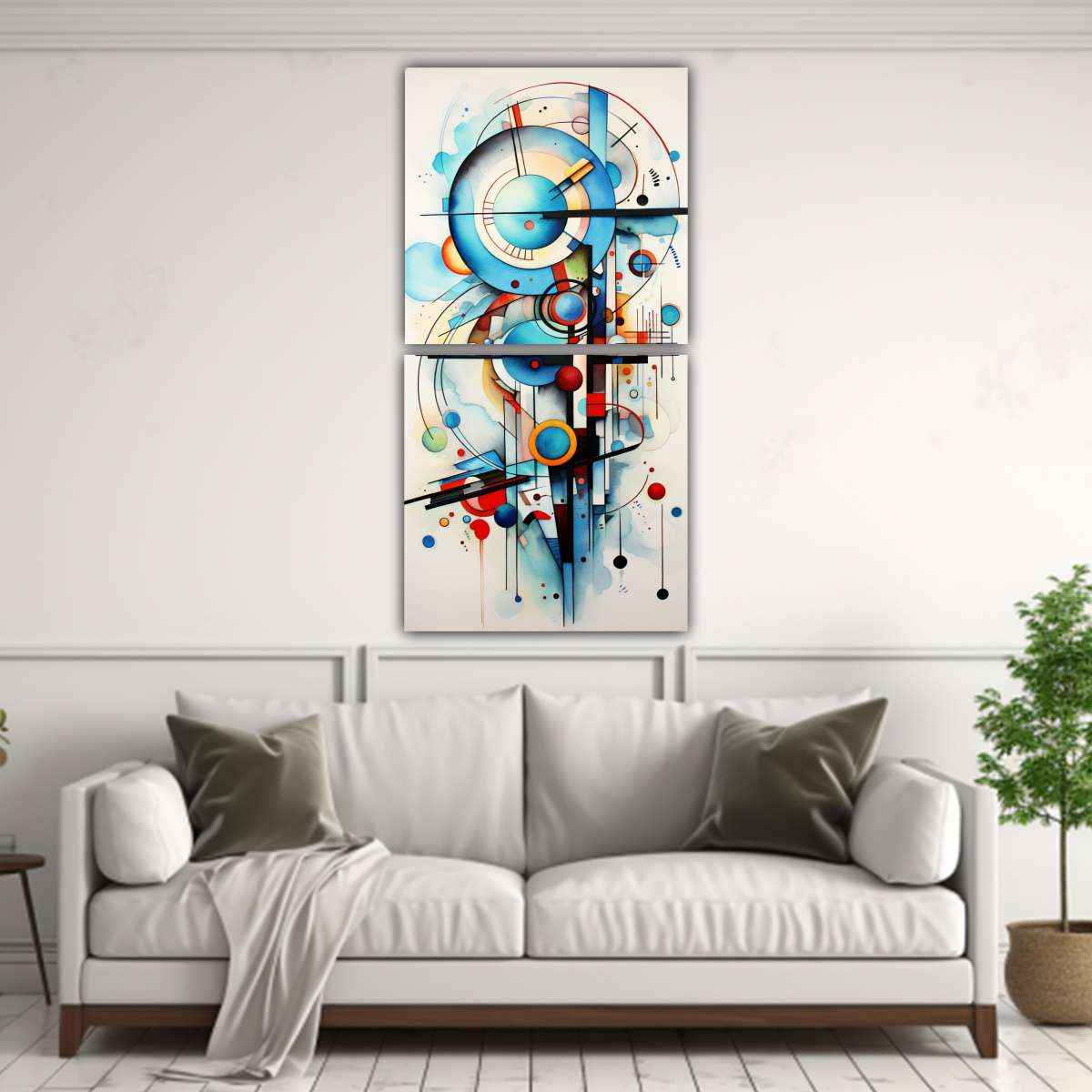 ARTES DE PARED TELA CANVAS ESCENA ACUARELAS 20X40 CM - 2