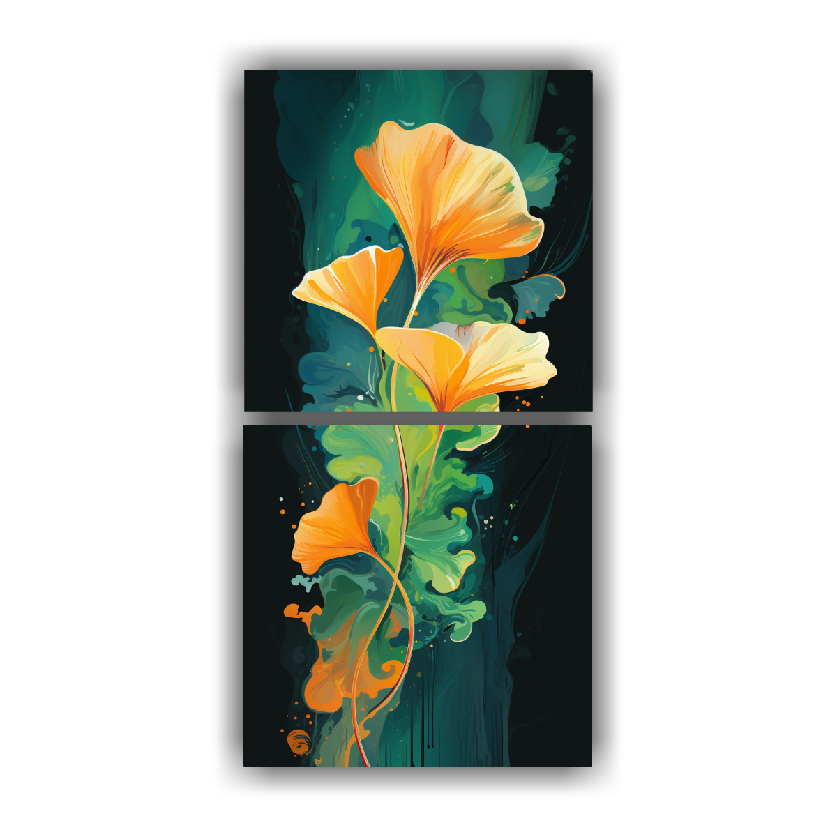 PINTURAS DECORATIVAS CREATIVAS DE DOS LIENZOS CON 20X40 CM - 1