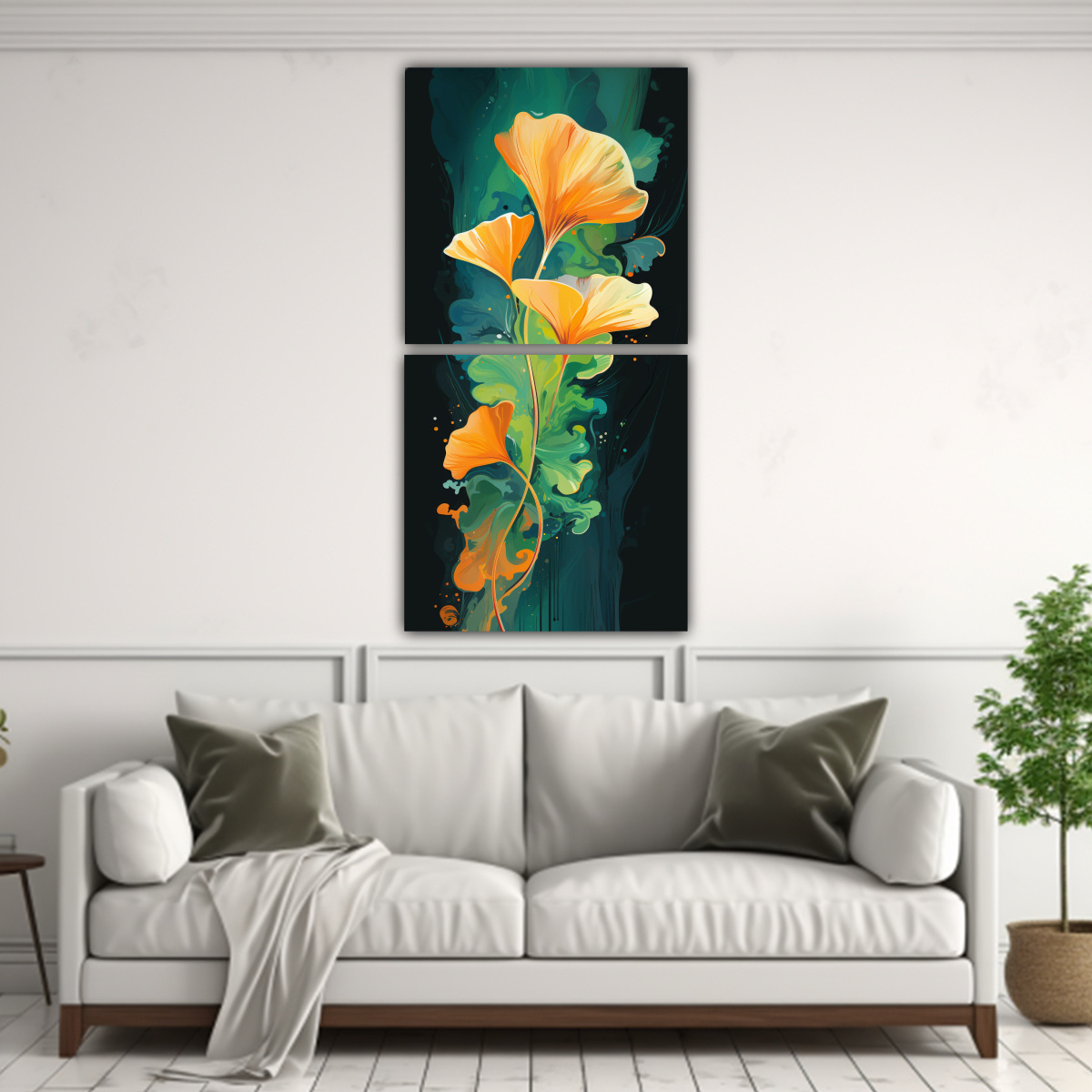 PINTURAS DECORATIVAS CREATIVAS DE DOS LIENZOS CON 20X40 CM - 2