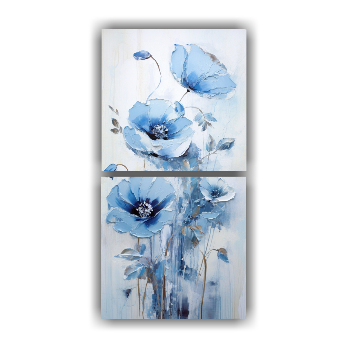 PINTURA EN LIENZO FORMACIÓN VERTICAL FLORES 40X80 CM - 1