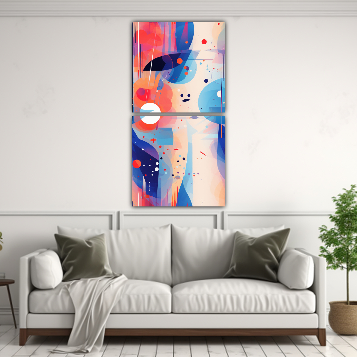 DOS CUADROS ABSTRACTOS DETALLE JOHN HARRIS 40X80 CM - 2