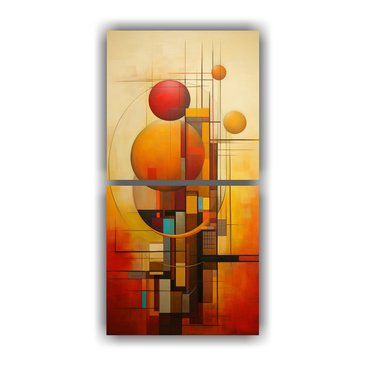 CUADROS ABSTRACTOS CON DETALLES INTRINCADOS 20X40 CM - 1