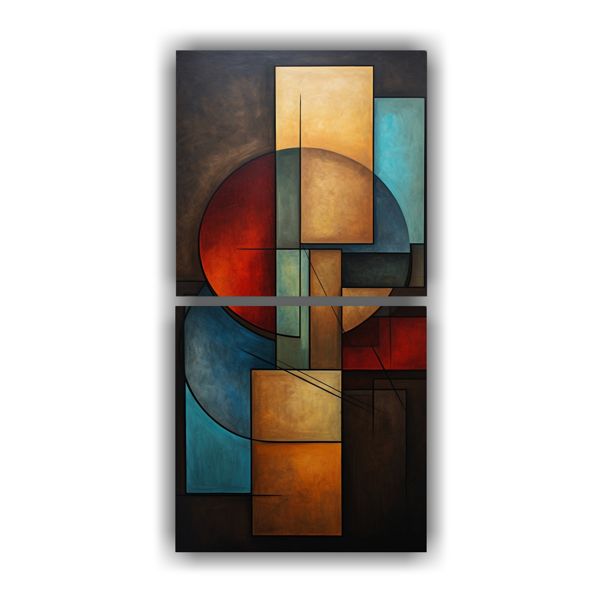 CUADRO ABSTRACTO GEOMÉTRICO DE COLORES 50X100 CM - 1