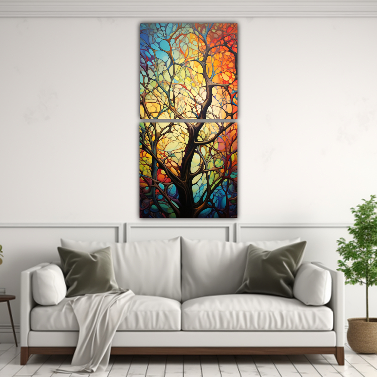 CONJUNTO 2 LIENZOS TELA ESTILO GALERÍA ARMONÍA 20X40 CM - 2