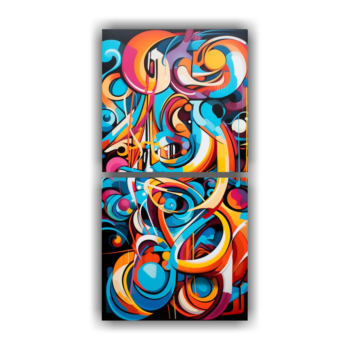 PINTURA ABSTRACTA EN LIENZO ESTILO GALERÍA 70X140 CM - 1
