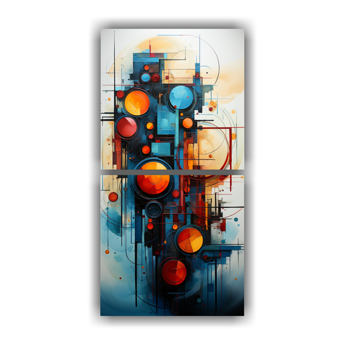 PINTURAS ABSTRACTAS POP ART EN BASTIDOR IMPRESO 60X120 CM - 1