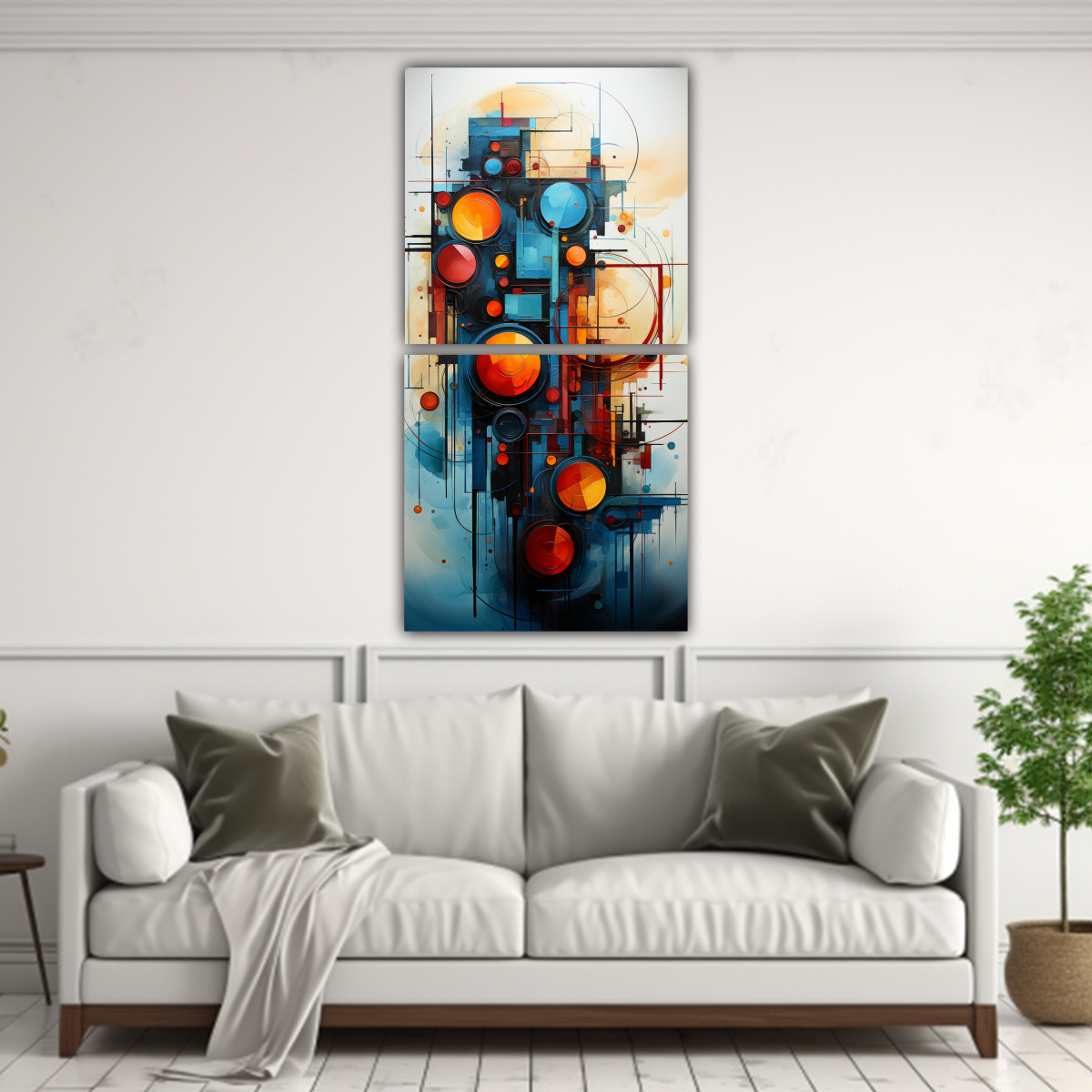 PINTURAS ABSTRACTAS POP ART EN BASTIDOR IMPRESO 60X120 CM - 2