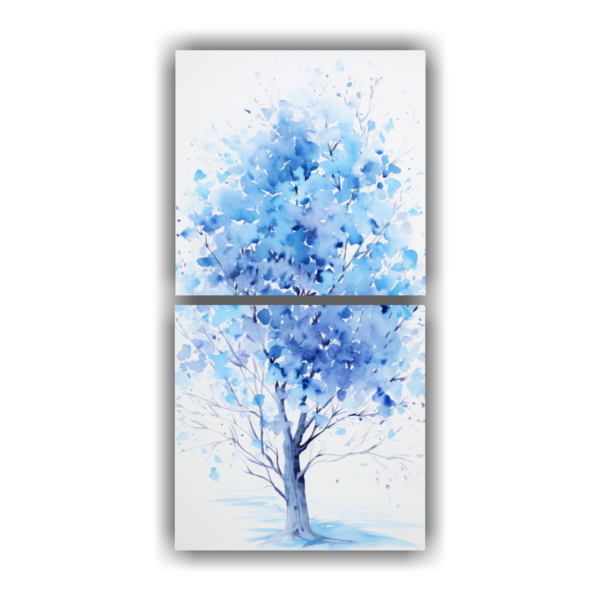 DÍPTICO ABSTRACTO DE ÁRBOL DE ACACIA EN COLORES 20X40 CM - 1