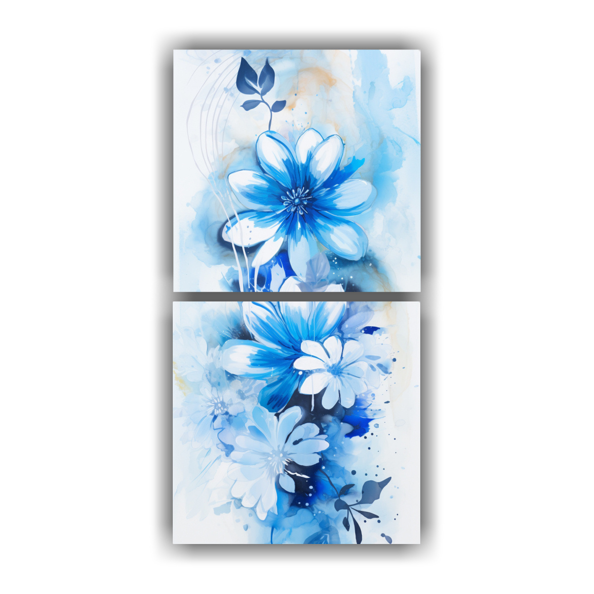 ABSTRACTO BONITO CON COLORES BLANCO Y AZUL EN 40X80 CM - 1