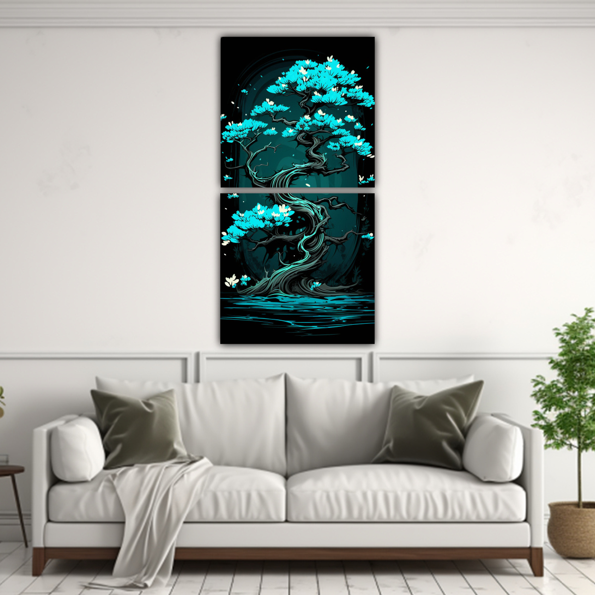PINTURAS DECORATIVAS DE DOS COMPOSICIONES CALIDOS 30X60 CM - 2
