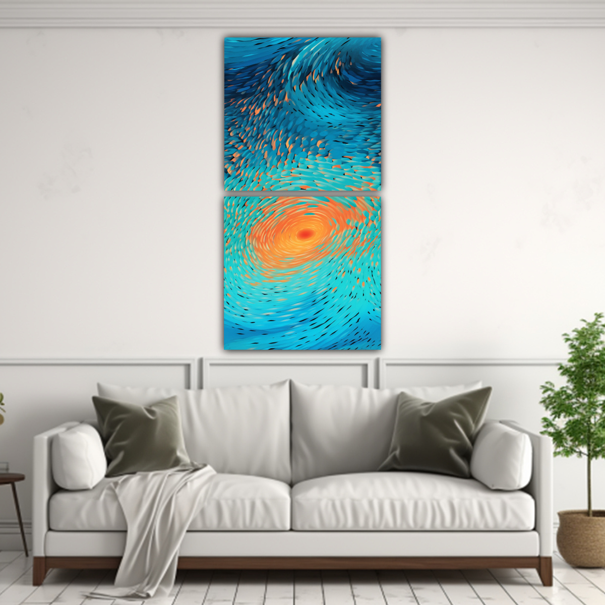 CUADROS FINAS LÍNEAS HABITACIÓN HYPERREALISMO 30X60 CM - 2