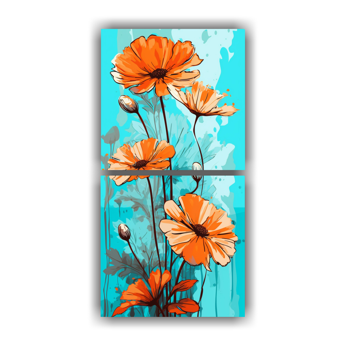 PINTURAS DECORATIVAS ESTILO GALERÍA EN COLORES 70X140 CM - 1