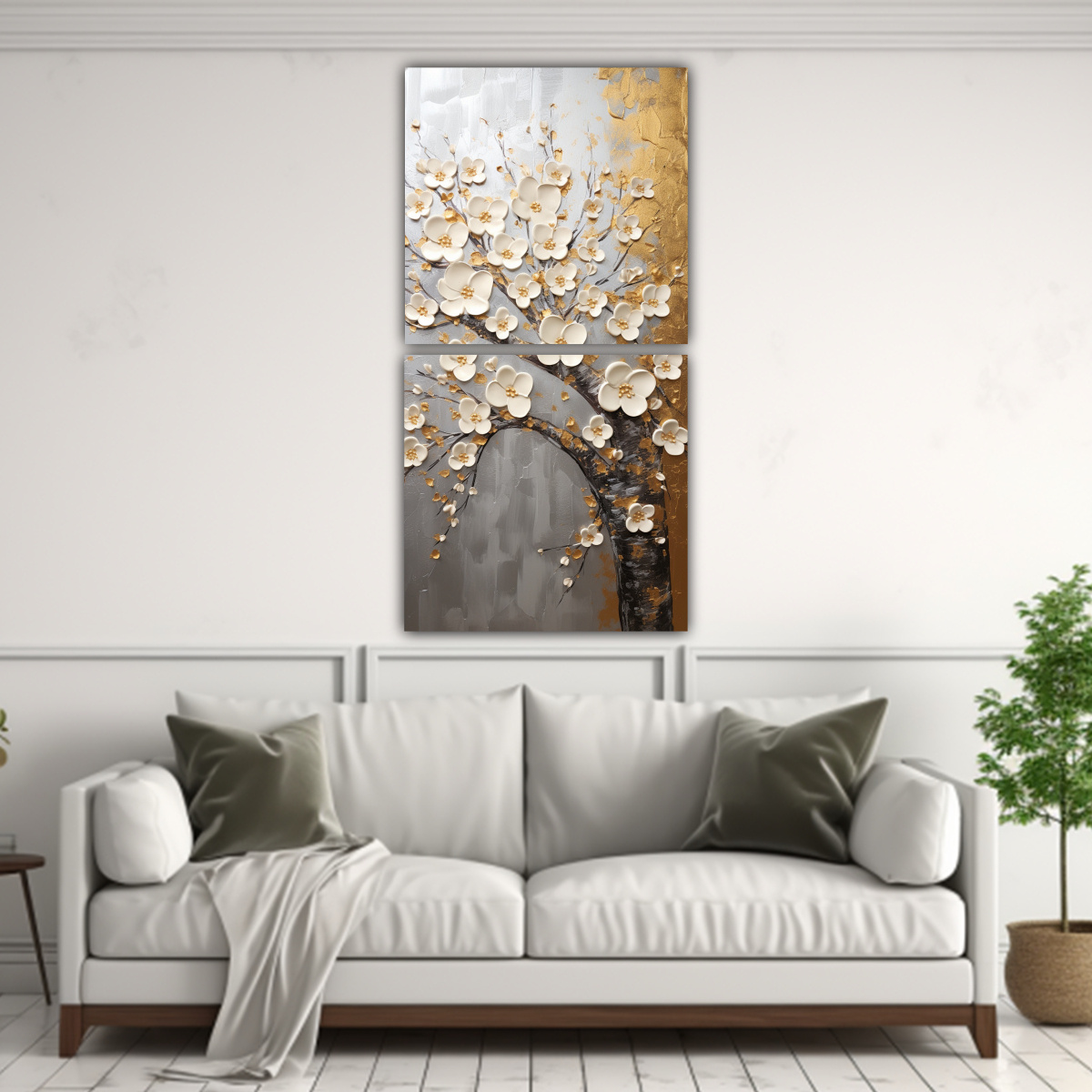 CUADRO MODERNO INTERIORES PINTURA EN LIENZO 80X160 CM - 2